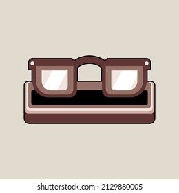 diseño de ilustraciones vectoriales de gafas con colores cálidos que se pueden utilizar como icono o como plantilla