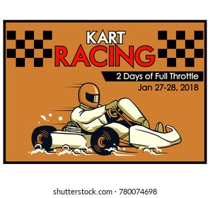 Vector illustration design for go kart poster