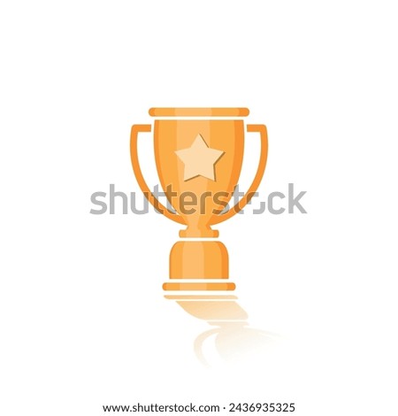 vector illustration design for a gold cup with stars.