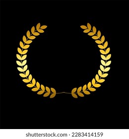 diseño de ilustración vectorial de laurel dorado o corona para un logotipo