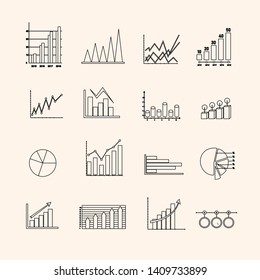 Vector illustration design, graphing icon set
