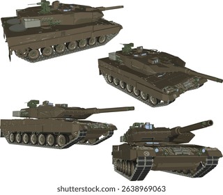 vector illustration design GREEK LEOPARD BATTLE TANK