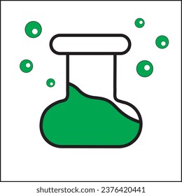 Diseño de ilustración vectorial de la botella de poción verde. apto para logotipos, íconos, carteles, anuncios, diseños de camisetas, pegatinas, sitios web, conceptos.