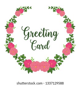 Vector illustration design of greeting card with various shape rose flower frames hand drawn
