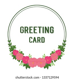 Vector illustration design of greeting card with various shape rose flower frames hand drawn