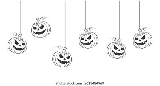vector illustration design of hanging pumpkin for halloween day