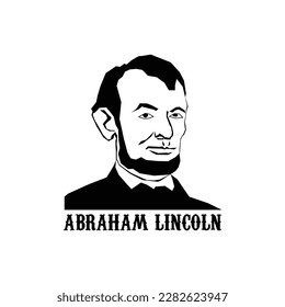 The vector illustration design of a hero from the United States, namely Abraham Lincoln, this design is suitable for national day celebration activities in the United States.