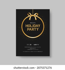 Vector illustration design holiday party and happy new year party invitation flyer and greeting card template