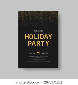 Vector illustration design holiday party and happy new year party invitation flyer and greeting card template