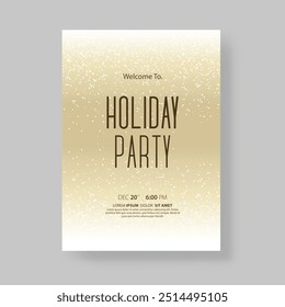 Vector illustration design for holiday party and happy new year party invitation card. flyer. poster and greeting card design template. gold color design


