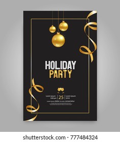 Vector illustration  design for holiday party and happy new year party invitation flyer and greeting card  template