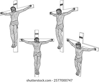 vector illustration design of holy human sacrifice by means of a cross on a wooden crucifixion post