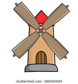 vector illustration design of house logo with windmill