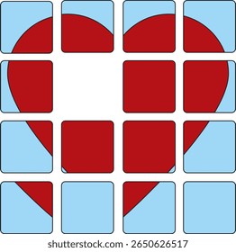 vetor ilustração ícone de design logotipo símbolo abstrato quebra-cabeça mosaico amor como mascote de afeto