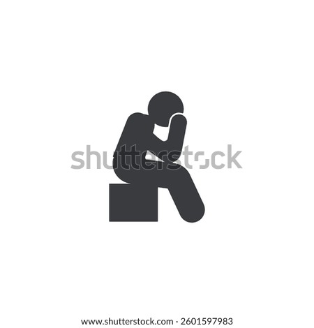Vector illustration  design icon of a person contemplating or regretting.