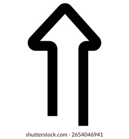 Vektorgrafik-Design-Symbol eines kurzbeinigen Pfeils, der nach oben zeigt.