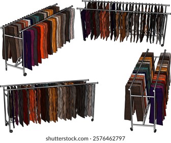 vector illustration design image of clothes rack hanger for fashion shop display