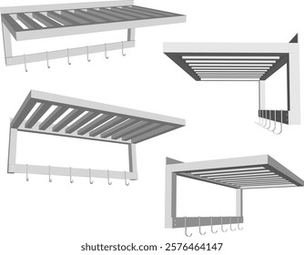 vector illustration design image of clothes rack hanger for fashion shop display 