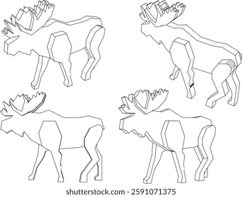 vector illustration design image of deer animal wooden puzzle toy