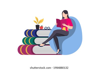 Vector Illustration Design of International Literacy Day Banner, Poster, Logo. Education Concept Vector of Book