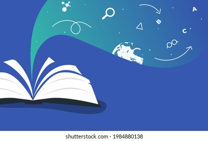 Vector Illustration Design of International Literacy Day Banner, Poster, Logo. Education Concept Vector of Book