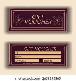 Vector illustration. Design for invitation, certificate, gift coupon, ticket, voucher, diploma etc. Gift voucher template.
