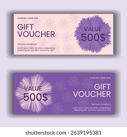 Vector illustration. Design for invitation, certificate, gift coupon, ticket, voucher, diploma etc. Gift voucher template.
