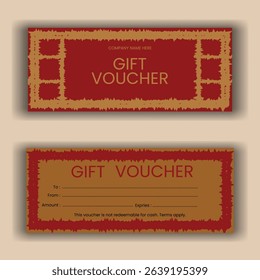 Vector illustration. Design for invitation, certificate, gift coupon, ticket, voucher, diploma etc. Gift voucher template.
