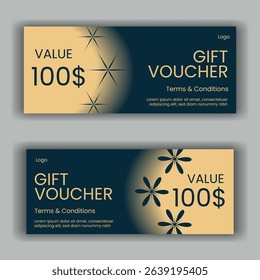 Vector illustration. Design for invitation, certificate, gift coupon, ticket, voucher, diploma etc. Gift voucher template.
