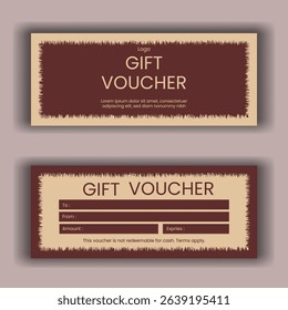 Vector illustration. Design for invitation, certificate, gift coupon, ticket, voucher, diploma etc. Gift voucher template.
