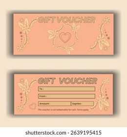 Vector illustration. Design for invitation, certificate, gift coupon, ticket, voucher, diploma etc. Gift voucher template.
