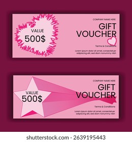 Vector illustration. Design for invitation, certificate, gift coupon, ticket, voucher, diploma etc. Gift voucher template.
