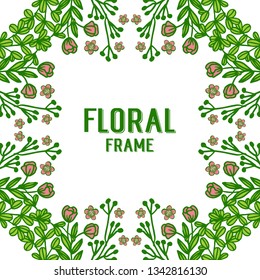 Vector illustration design for invitation with leaf flower frames hand drawn