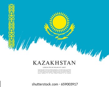 Vector illustration design of Kazakhstan flag layout