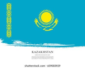 Vector illustration design of Kazakhstan flag layout