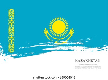 Vector illustration design of Kazakhstan flag layout