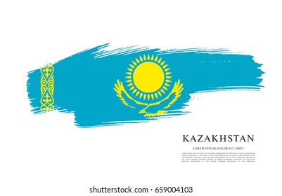 Vector illustration design of Kazakhstan flag layout