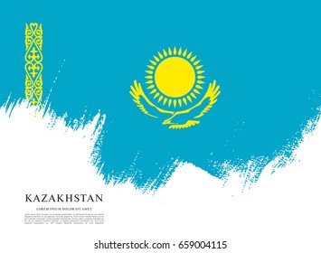 Vector illustration design of Kazakhstan flag layout