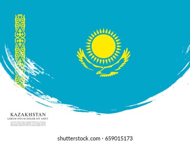 Vector illustration design of Kazakhstan flag layout