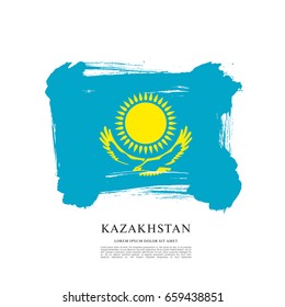 Vector illustration design of Kazakhstan flag layout