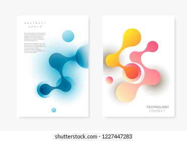 Vector illustration design layout two covers design templates brochure. Technology and biotechnology and science background. - Shutterstock ID 1227447283