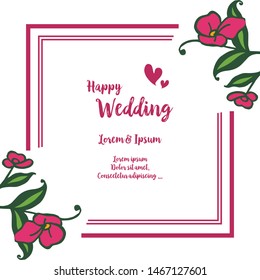 Vector illustration design leaf flower frame with greeting card i love you mom