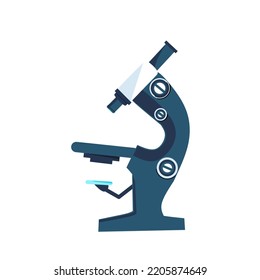 Vector illustration or design of a light microscope from side view