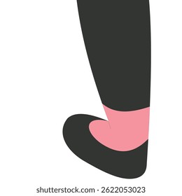 Vector illustration of a design like a woman's leg with her calves visible wearing trousers and shoes.