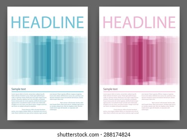 Vector illustration of a design magazine template with stripes.
