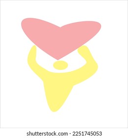 Vector illustration design of man bringing love