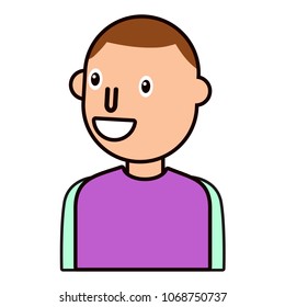 Vector illustration design of man face on white background. 