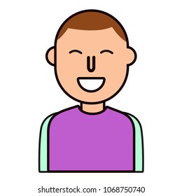 Vector illustration design of man face on white background. 