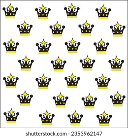 vector illustration design of many crowns background in black and yellow colors. suitable for background, poster, website, concept, advertisement, t-shirt design.