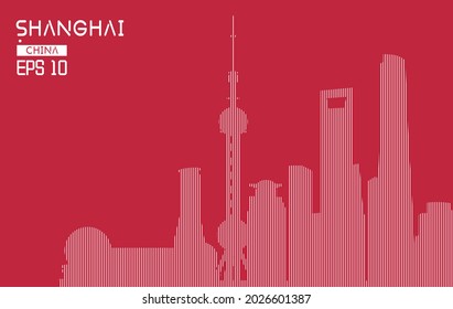 Vektorgrafik-Design-Material des Skyline-Gebäudekomplexes von Shanghai